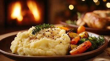 Roasted Vegetables and Creamy Mashed Potatoes photo