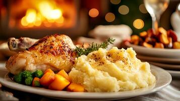 Roasted Chicken and Mashed Potatoes Feast photo
