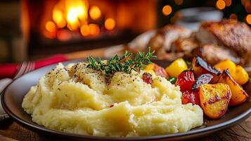 Creamy Mashed Potatoes with Roasted Vegetables photo