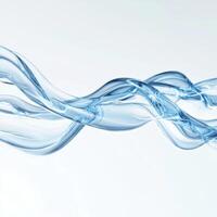 Flowing strands of translucent blue liquid twisting gracefully in mid-air photo
