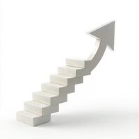 Striking white stairway design leading upwards symbolizing growth and progress in a minimalist style photo