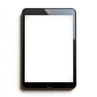 Sleek black tablet device with blank screen ready for use in modern workspace photo