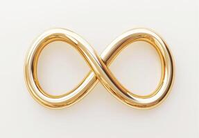 Elegant gold infinity symbol representing eternal love and connection displayed on a plain background photo