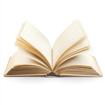 Open book displaying blank pages for creative writing or sketching activities in a cozy indoor setting photo