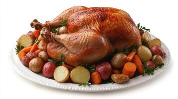Roasted Turkey with Potatoes and Carrots photo