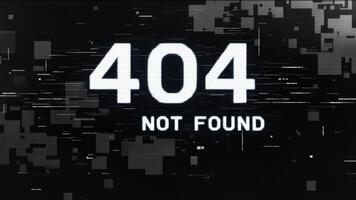 Digital Error Message 404 Not Found Displaying Glitched Screen with Pixelation Effect photo