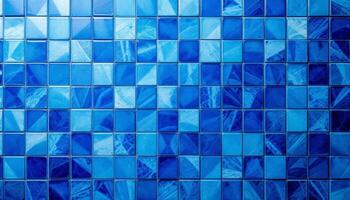 Oceanic Blues, Abstract Square Tile Pattern in Varying Shades of Cerulean and Cobalt photo