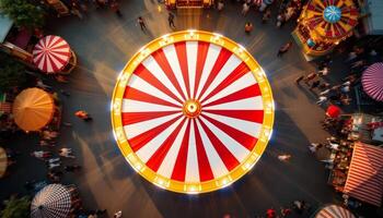 A Bird,s-Eye View of Carnival Lights and Stripes with Swirling Crowds and Vivid Colors photo
