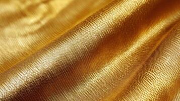Shiny golden fabric with rich texture and luxurious glossy surface photo