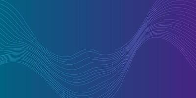 Blue violet minimal wavy lines abstract futuristic tech background vector