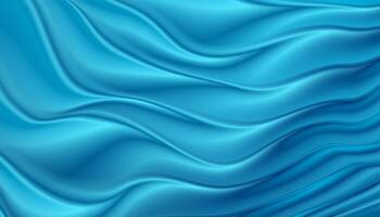 Bright blue smooth glossy waves abstract elegant background vector