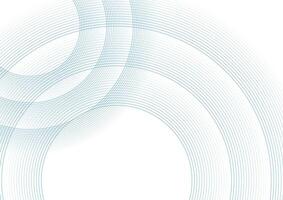 Blue circular lines abstract geometric tech background vector