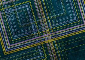 Retro linear squares abstract geometric grunge background vector