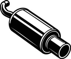 Exhaust Muffler Silhouette Industrial and Dynamic Representation of Engine Performance vector