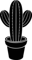 Cactus Silhouette A Striking and Resilient Representation of Desert Life vector