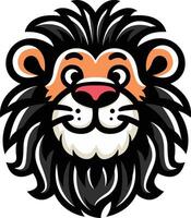 Lion Cartoon Head Icon Playful and Fierce Representation of the King of the Jungle vector