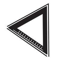 black silhouette triangular ruler glyph vector