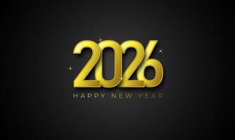 2026 3D Gold text Happy New Year Background Design. Greeting Card, Poster, Banner. Background Design Illustration. vector