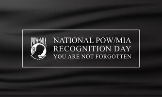 National POW MIA Recognition Day Design with black Background Illustration vector