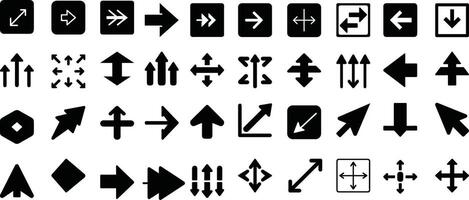 Collection of Directional Arrows in Various Styles, Navigating Through Space with Clear and Intuitive Symbols vector