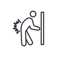 Back pain icon. .Editable stroke.linear style sign for use web design,logo.Symbol illustration. vector