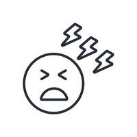 Headache icon. .Editable stroke.linear style sign for use web design,logo.Symbol illustration. vector