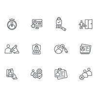 User account icon set...Editable stroke.linear style sign for use web design,logo.Symbol illustration. vector
