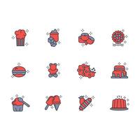 Sweets and desserts icon set...Editable stroke.linear style sign for use web design,logo.Symbol illustration. vector