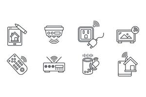 Home automation icon set...Editable stroke.linear style sign for use web design,logo.Symbol illustration. vector