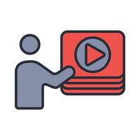 on demand icon. .Editable stroke..linear style sign for use web design,logo.Symbol illustration. vector