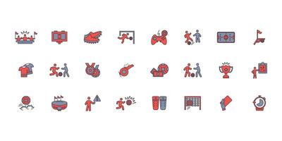Football and soccer icon set...Editable stroke.linear style sign for use web design,logo.Symbol illustration. vector