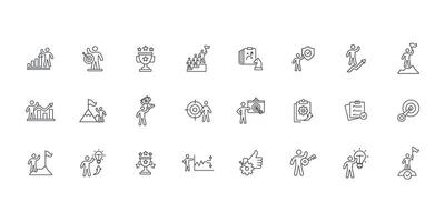 Success icon set..Editable stroke.linear style sign for use web design,logo.Symbol illustration. vector