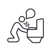 Vomiting icon. .Editable stroke.linear style sign for use web design,logo.Symbol illustration. vector