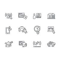 On-demand icon set..Editable stroke.linear style sign for use. web design,logo.Symbol illustration. vector