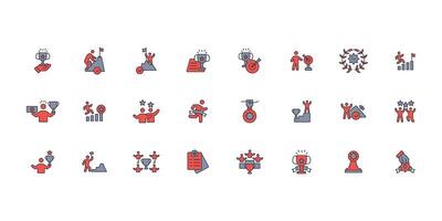 winners icon set...Editable stroke.linear style sign for use web design,logo.Symbol illustration. vector