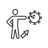 infection icon. .Editable stroke.linear style sign for use web design,logo.Symbol illustration. vector
