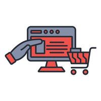 online ordering icon.. .Editable stroke.linear style sign for use web design,logo.Symbol illustration. vector