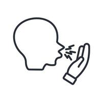 coughing icon. .Editable stroke.linear style sign for use web design,logo.Symbol illustration. vector