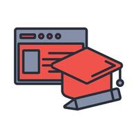 e learning icon. ..Editable stroke.linear style sign for use web design,logo.Symbol illustration. vector