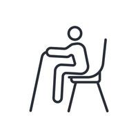disability icon. .Editable stroke.linear style sign for use web design,logo.Symbol illustration. vector