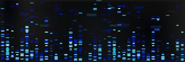 Dna sequence map. Genetic pattern background with medical genome research visualization. Abstract lab analytics with x and y architecture for infographic. Forensic laboratory illustration with glitch. vector