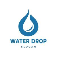 Simple Water Drop Logo Design In Blue Illustration vector
