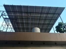 solar cell on deck concrete roof photo