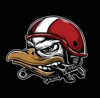 A duck wearing a helmet and holding a wrench vector
