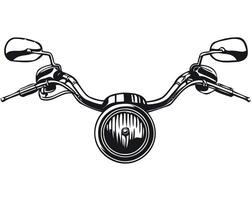 A motorcycle headlight and handlebars on a white background vector