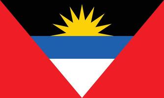 The national flag of Antigua and Barbuda with a horizontal, High detailed flag of Antigua and Barbuda. vector