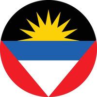 Antigua and Barbuda flag in circle, Simple button flag - Antigua and Barbuda. vector
