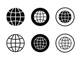 world web icon www earth globe icons. Website icons set. Globe icons collection in white background. vector