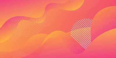 Abstract bright yellow and pink gradient illustration background with simple wave style. Cool design. Eps10 vector