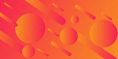 Dynamic abstract orange and pink bubble gradient illustration on geometric background with simple circle pattern. Cool and bright design. Eps10 vector